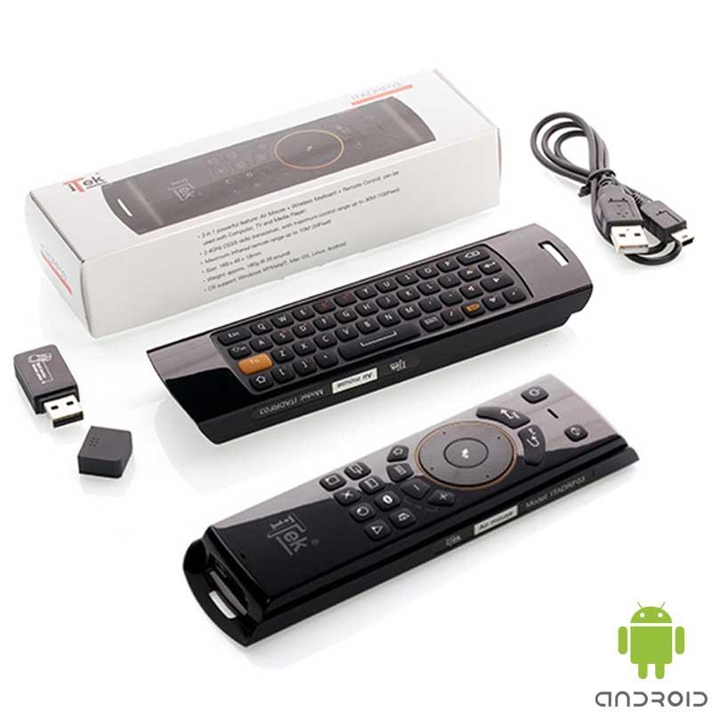 AIR MOUSE ITEK ITADRF03 - 3 in 1 MOUSE, TASTIERA E TELECOMANDO WIRELESS PER ANDROID BOX-DONGLE, PC, TV e MEDIA PLAYER