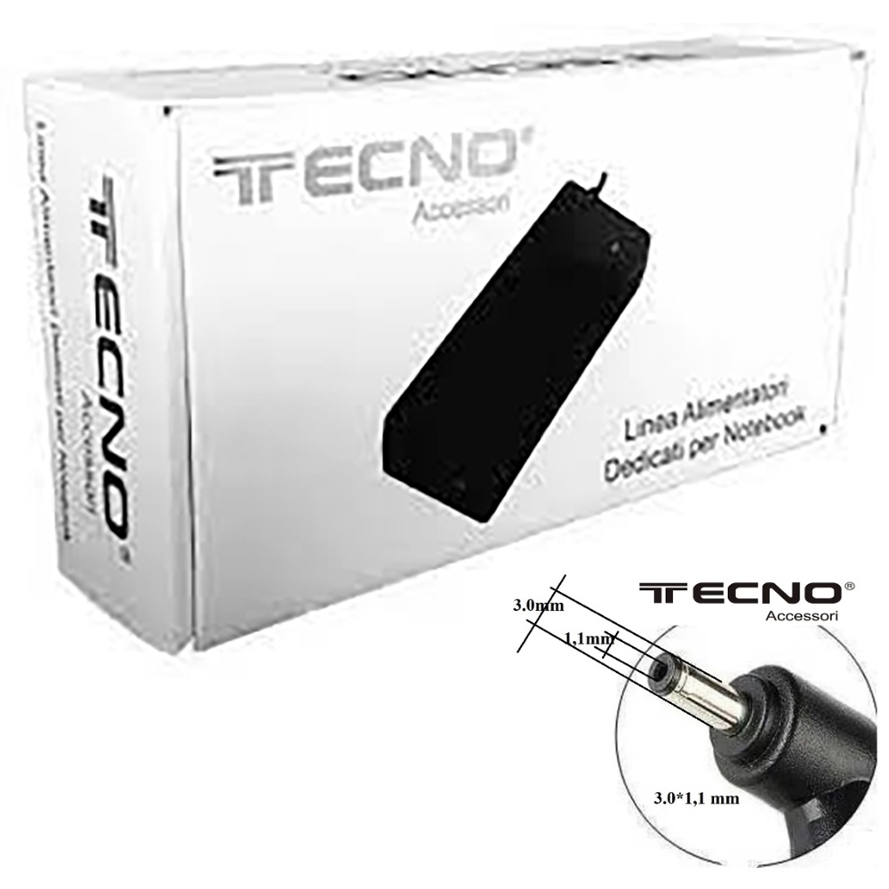 ALIMENTATORE PER NOTEBOOK ACER - 65W 19V 3,42A Connettore 3,0 x 1,1 mm