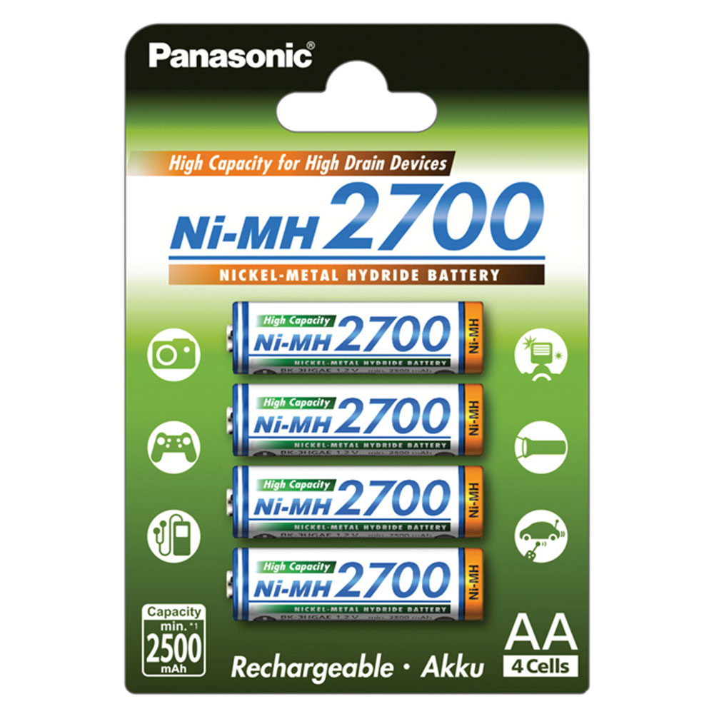 BATTERIE PANASONIC BK-3HGAE/4BE STILO RICARICABILE Ni-MH AA 1,2v 2700mAh CONF. 4PZ