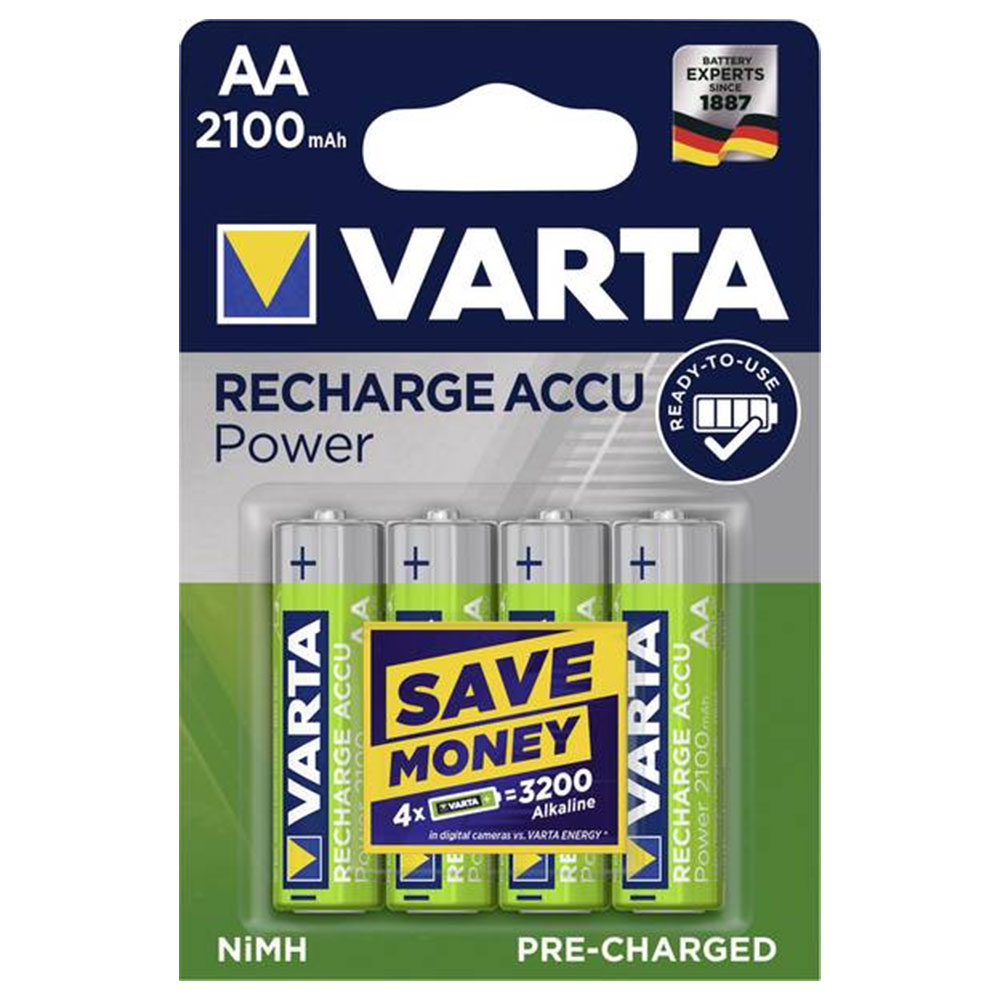 BATTERIE VARTA 56706 STILO RICARICABILE Ready 2 Us Ni-MH AA 1,2v 2100mAh CONF. 4PZ