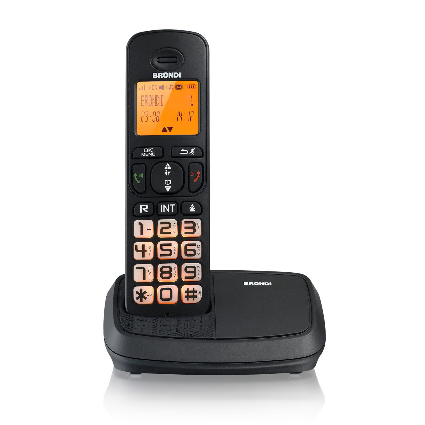 CORDLESS BRONDI BRAVO RICH DECT-GAP VIVAVOCE E DISPLAY RETROILLUMINATO COLORE NERO