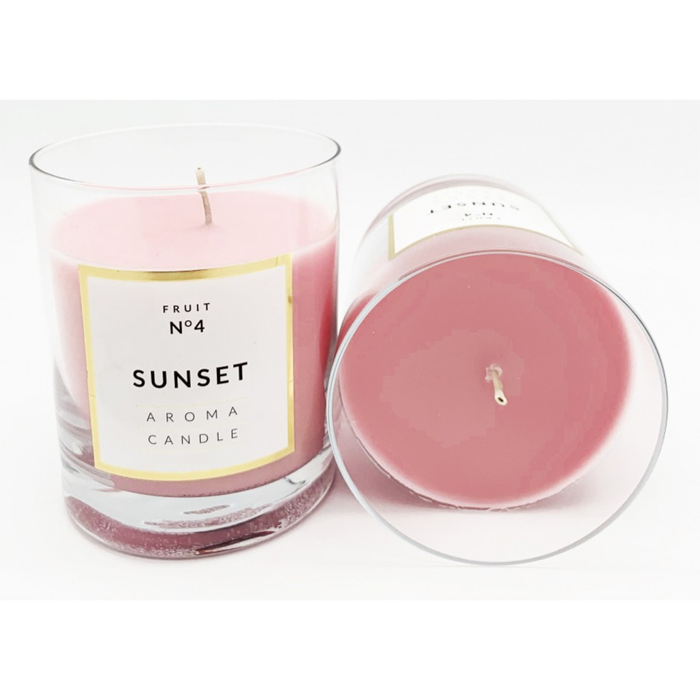 CANDELA PROFUMATA CLASSIC GLASS SUNSET 250gr profumazione orchidea e vaniglia