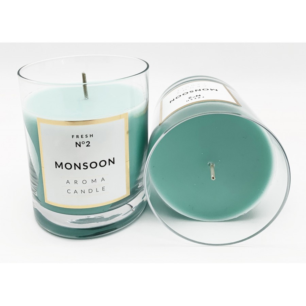CANDELA PROFUMATA CLASSIC GLASS MONSOON 250gr profumazione monoi e vaniglia