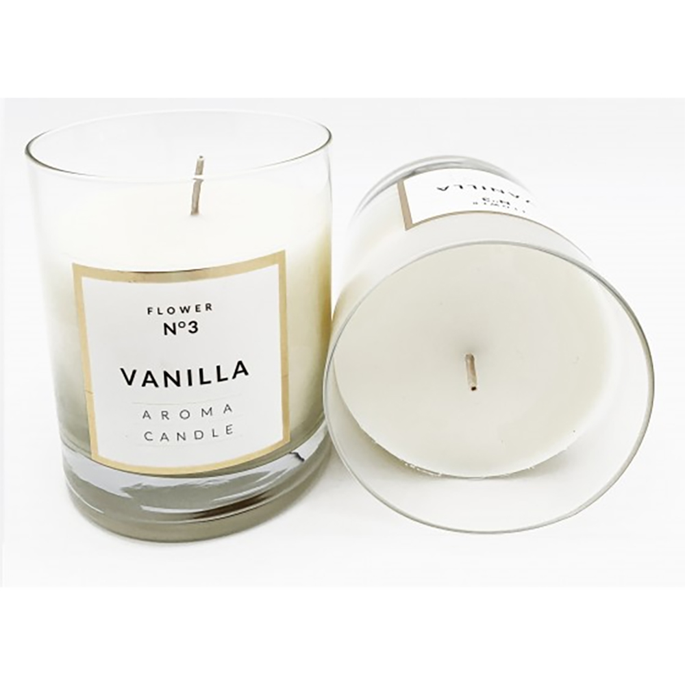 CANDELA PROFUMATA CLASSIC GLASS VANILLA 250gr profumazione vaniglia