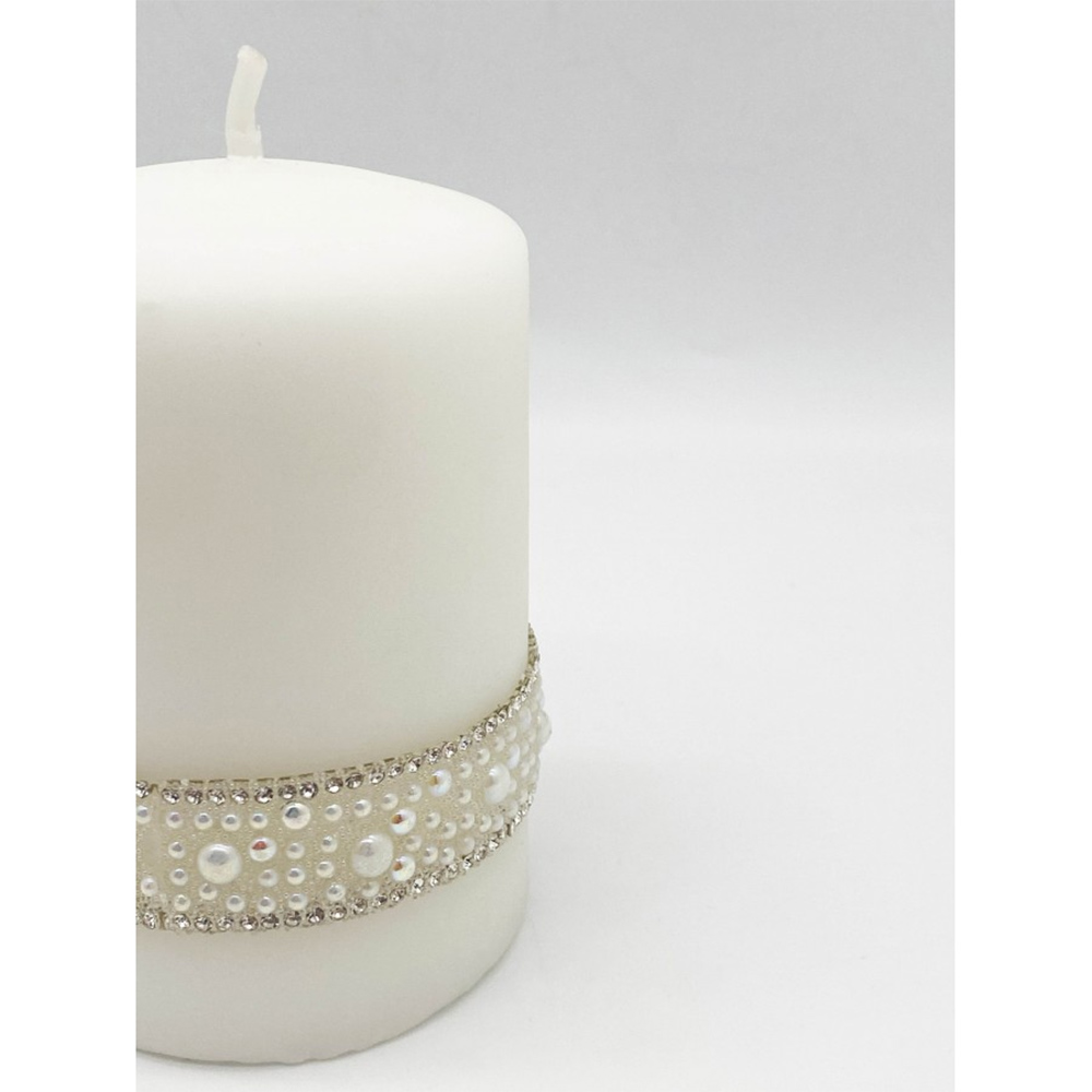 CANDELA PROFUMATA CRYSTAL PEARL COLORE BIANCO