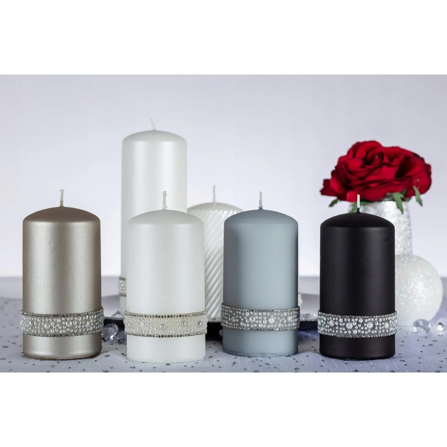 CANDELA PROFUMATA CRYSTAL PEARL COLORE NERO