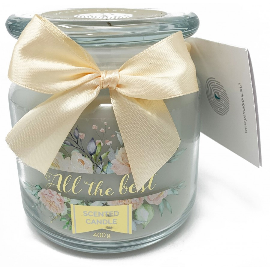 CANDELA PROFUMATA GIARA PICCOLA GREY ALL THE BEST 400gr profumazione oceanica 80h durata
