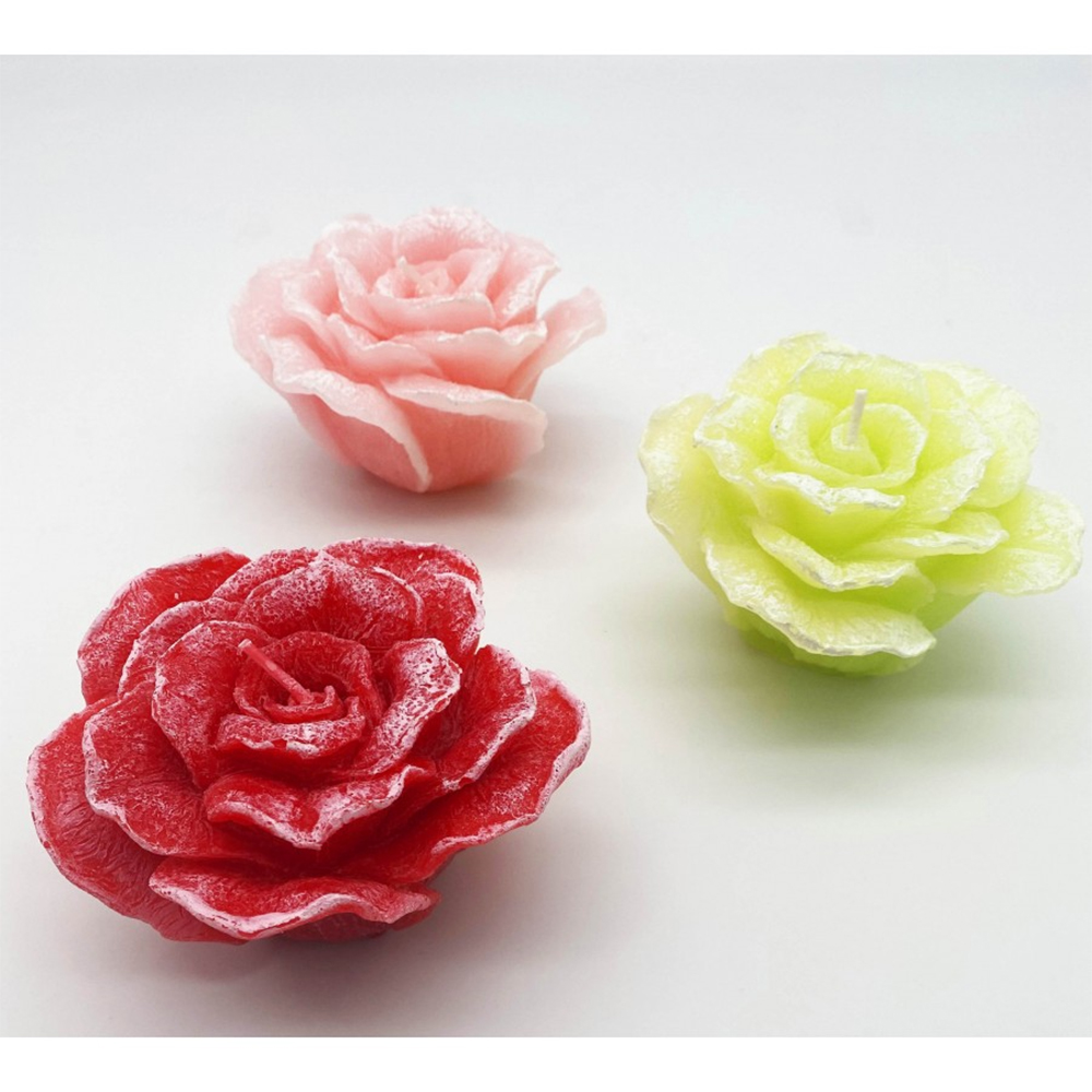 CANDELA PROFUMATA Kit ROMANTIC ROSE RUSTICA ELIZABETH - Pink/Rosa bulgara, Red/Rosa Rossa, Green/Tè verde