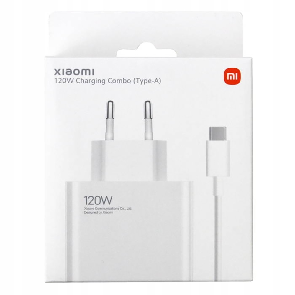 CARICABATTERIE XIAOMI Mi TRAVEL CHARGER COMBO SET 120w (USB-A to Type-C) + CAVO1MT COLORE BIANCO