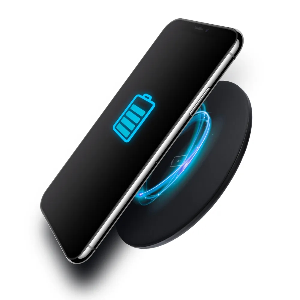 FORCELL CARICTORE RAPIDO WIRELESS INDUTTIVO Qi 15W ULTRA-SLIM PER Samsung, Xiaomi, Huawei, Apple AirPods, Apple iPhone - COLORE NERO