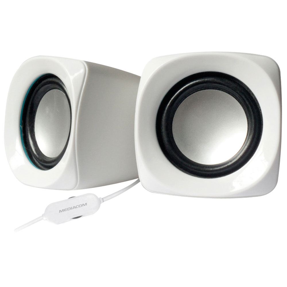 CASSE MEDIACOM MediaSound 2.0 6W RMS USB WHITE EM961