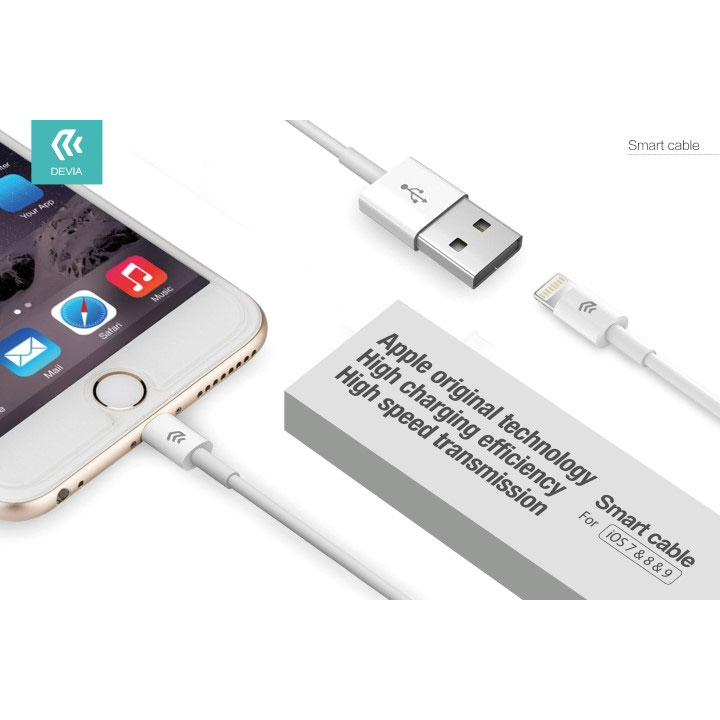 CAVO DATI E CARICA LIGHTNING A USB APPLE IPHONE E IPAD 1mt