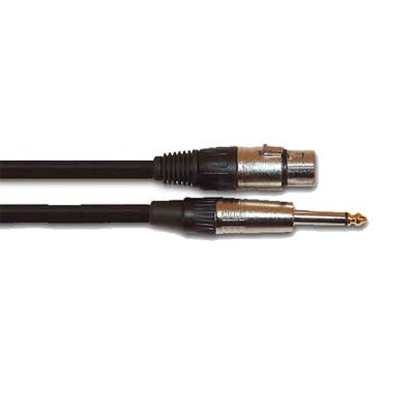 Cavo audio professionale BS cablato per microfono sbilanciato  XLR3F Femmina / Jack   6.3 Maschio - Mt.6