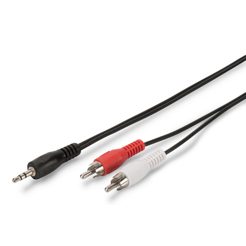 CAVO AUDIO DIGITUS JACK 3.5mm 2 x RCA Nero 2,5MT AK-510300-025-S