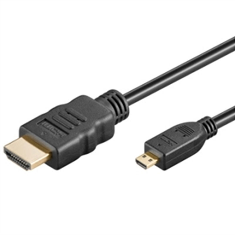 CAVO DIGITUS PROFESSIONALE MICRO HDMI "D" MASCHIO / HDMI "A" MASCHIO  V 1.4 CON ETHERNET 2MT AK-330109-020-S / CC-130105-020-N-B