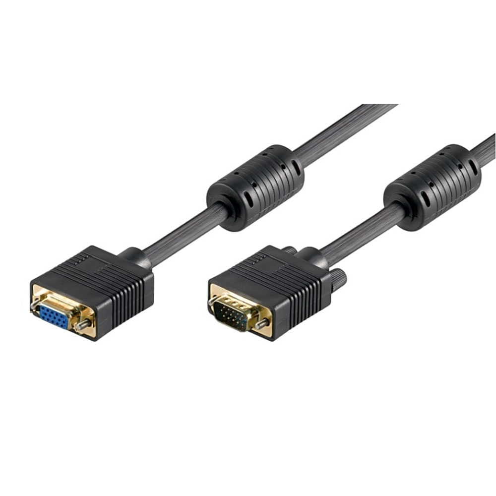 CAVO EWENT PROLUNGA VGA PREMIUM M/F HD15M/HD15M 5MT DUAL-SHIELEDED FERRITE EW-110207-050-N-P