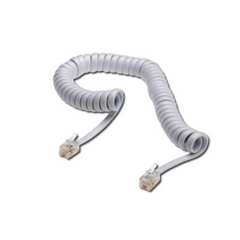 CAVO TELEFONICO SPIRALATO PER CORNETTA 2.0 mt RJ10 4P4, bianco (50246)