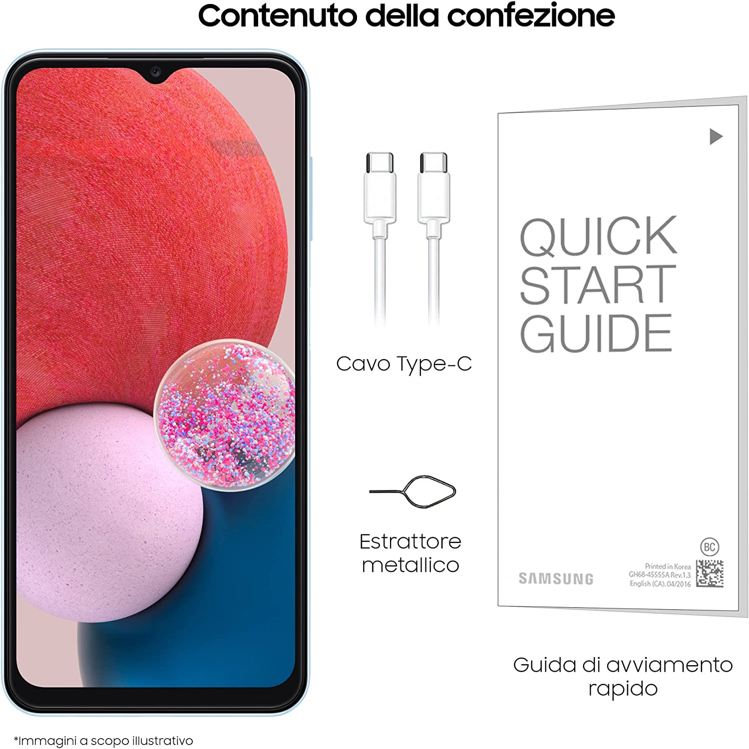 CELLULARE SMARTPHONE SAMSUNG Galaxy A13 NEW SM-A137F/DSN DISPLAY 6.6" 4G 4GB/64GB DUOS COLORE BLUE GARANZIA TIM