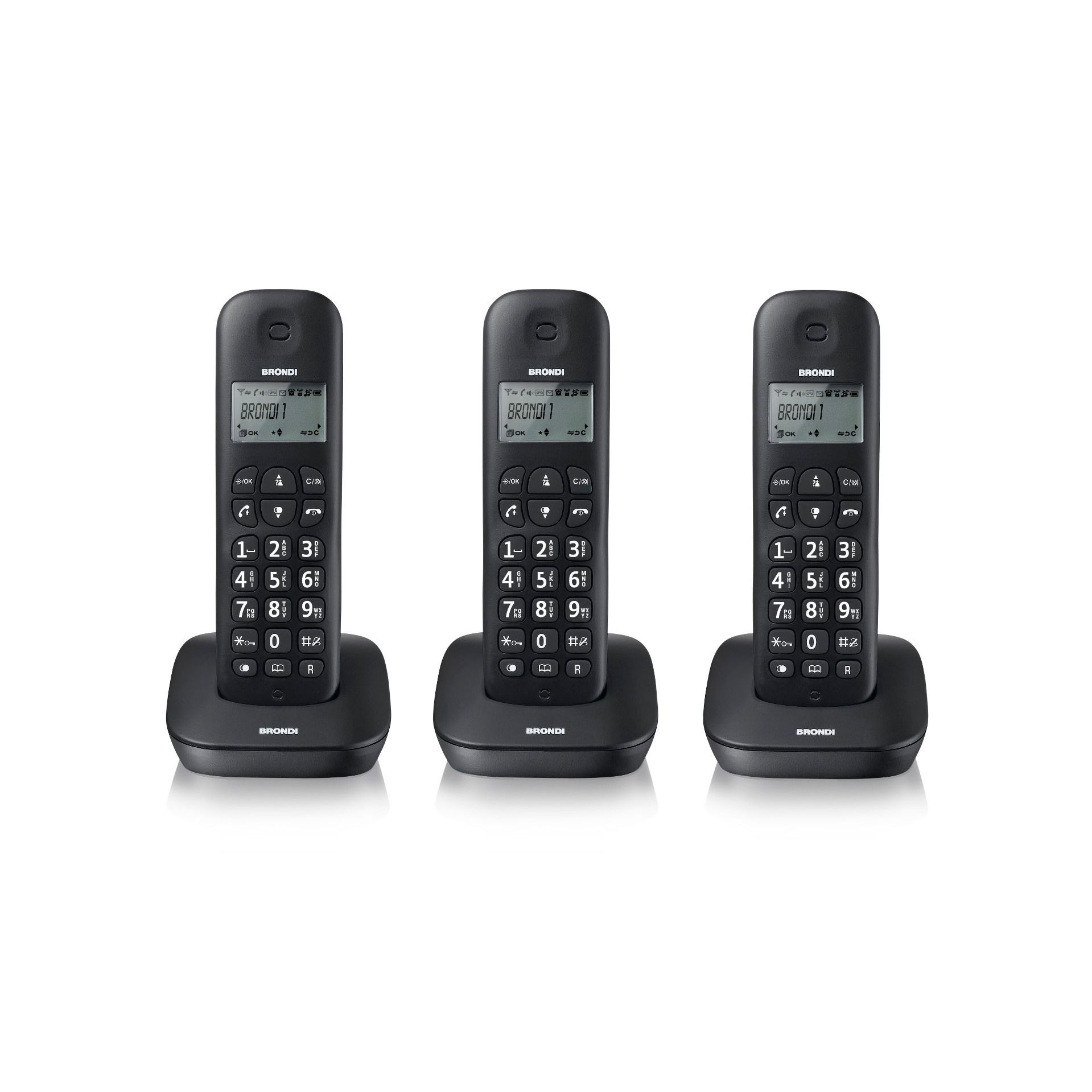 CORDLESS BRONDI GALA TRIO NERO DUAL CORDLESS DISPLAY RETROILLUMINATO