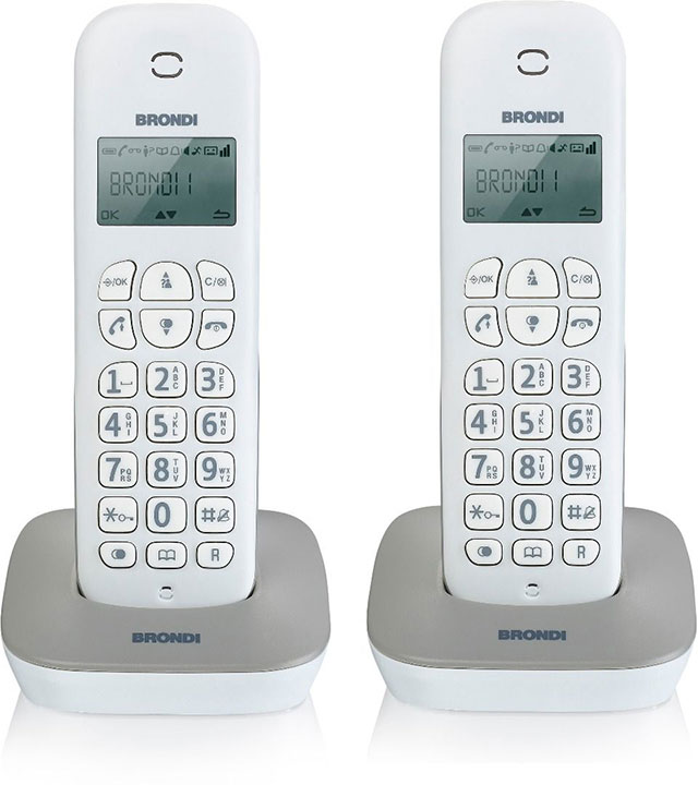 CORDLESS BRONDI GALA TWIN BIANCO/GRIGIO DUAL CORDLESS DISPLAY RETROILLUMINATO