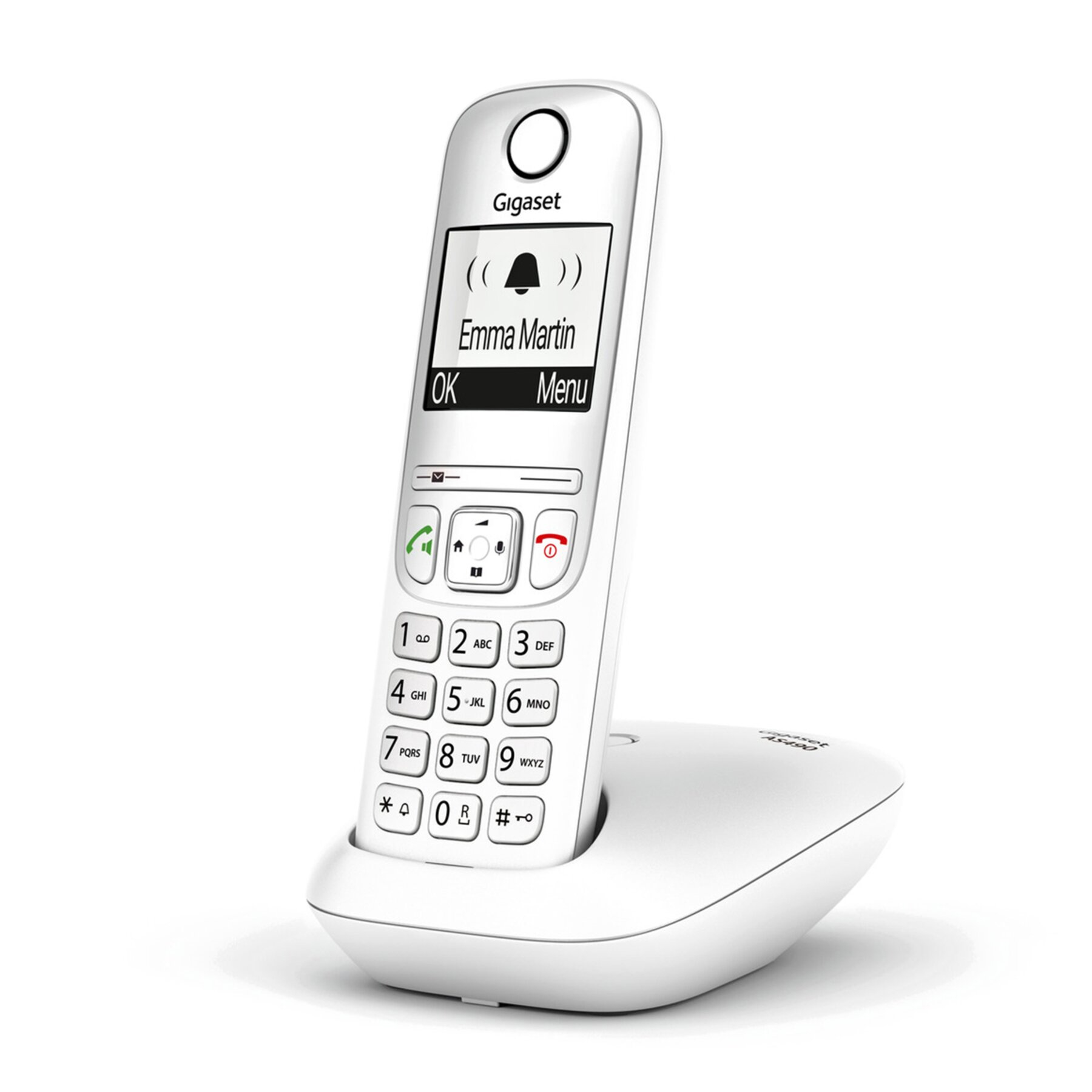 CORDLESS GIGASET AS490 - VIVAVOCE - TASTI GRANDI - RUBRICA 100 NUMERI COLORE BIANCO