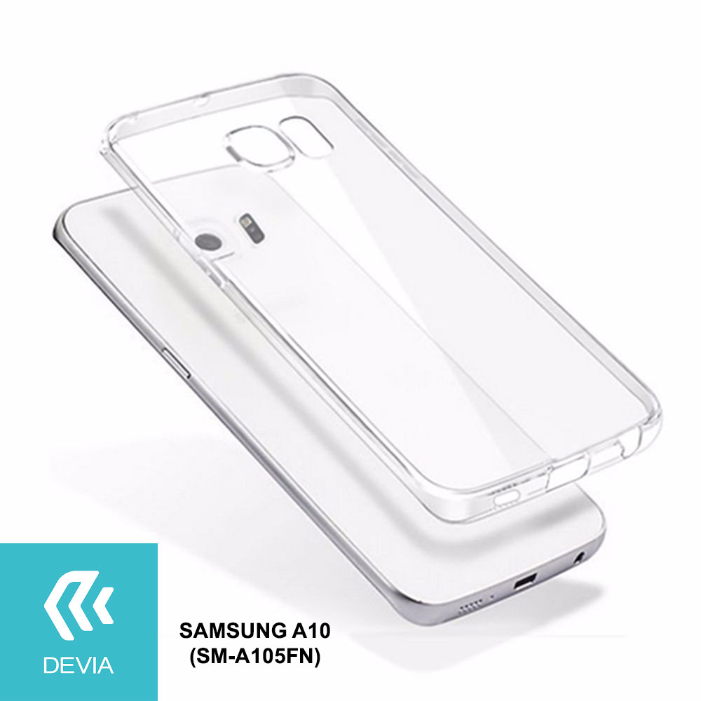 DEVIA CUSTODIA COVER TPU SLIM 0.5mm MORBIDA TRASPARENTE PER TELEFONO CELLULARE SAMSUNG A10 (SM-A105FN)