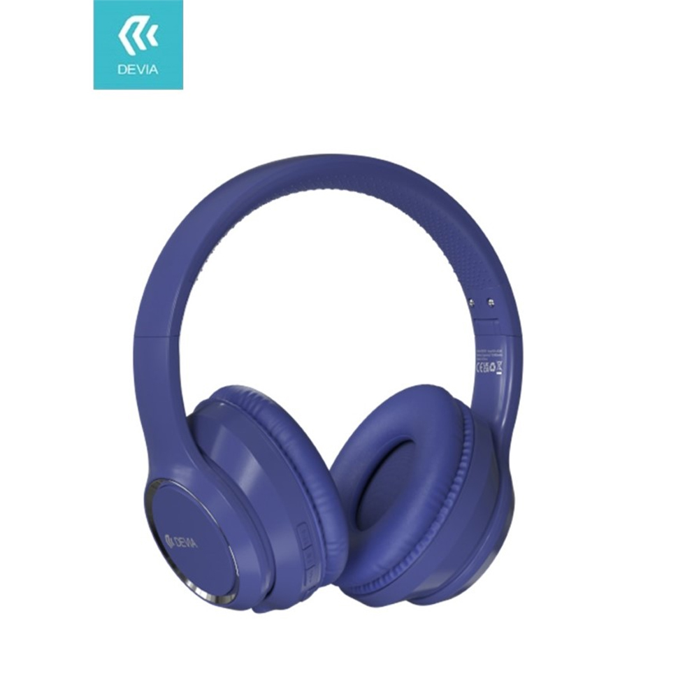 CUFFIA WIRELESS DEVIA Kintone V2 EM039 BLUETOOTH V. 5.2 RICARICABILE CON PADIGLIONI COLORE BLU