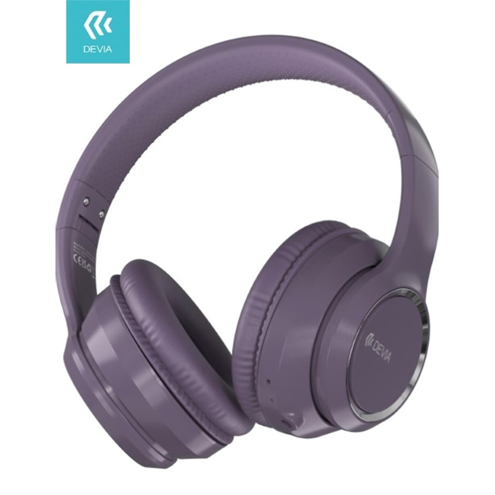 CUFFIA WIRELESS DEVIA Kintone V2 EM039 BLUETOOTH V. 5.2 RICARICABILE CON PADIGLIONI COLORE VIOLA
