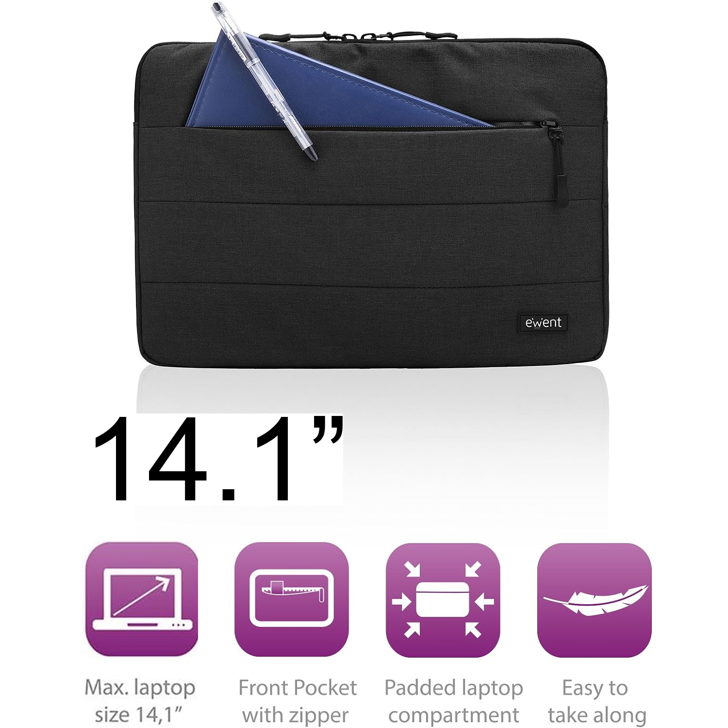 FOLDER CUSTODIA PER NOTEBOOK 14.1" EWENT CITY SLEEVE (EW2521)