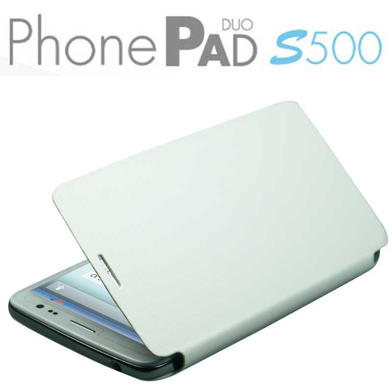 MEDIACOM CUSTODIA FLIP CASE M-S500FC PER TELEFONO CELLULARE PhonePad Duo S500 COLORE WHITE