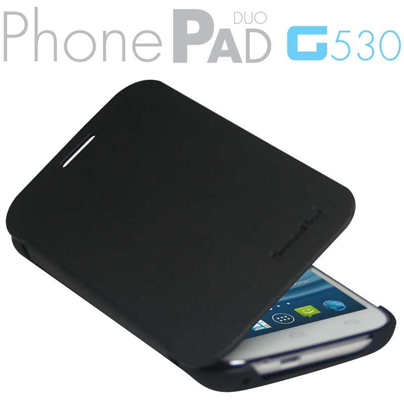 MEDIACOM CUSTODIA FLIP CASE M-G530FC PER TELEFONO CELLULARE PhonePad Duo G530 COLORE BLACK