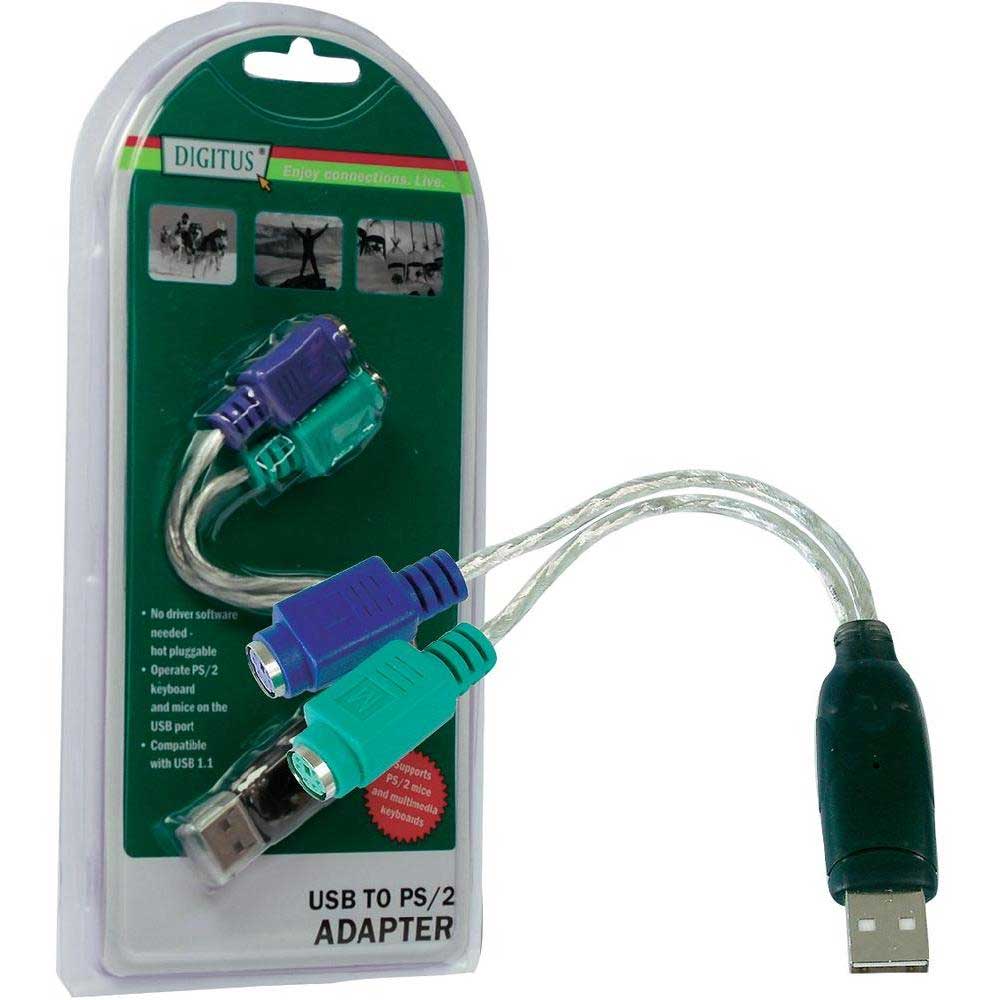CONVERTITORE DIGITUS DA USB A 2 PORTE PS/2 (MDIN 6F 5CM CAVO) UAPS12