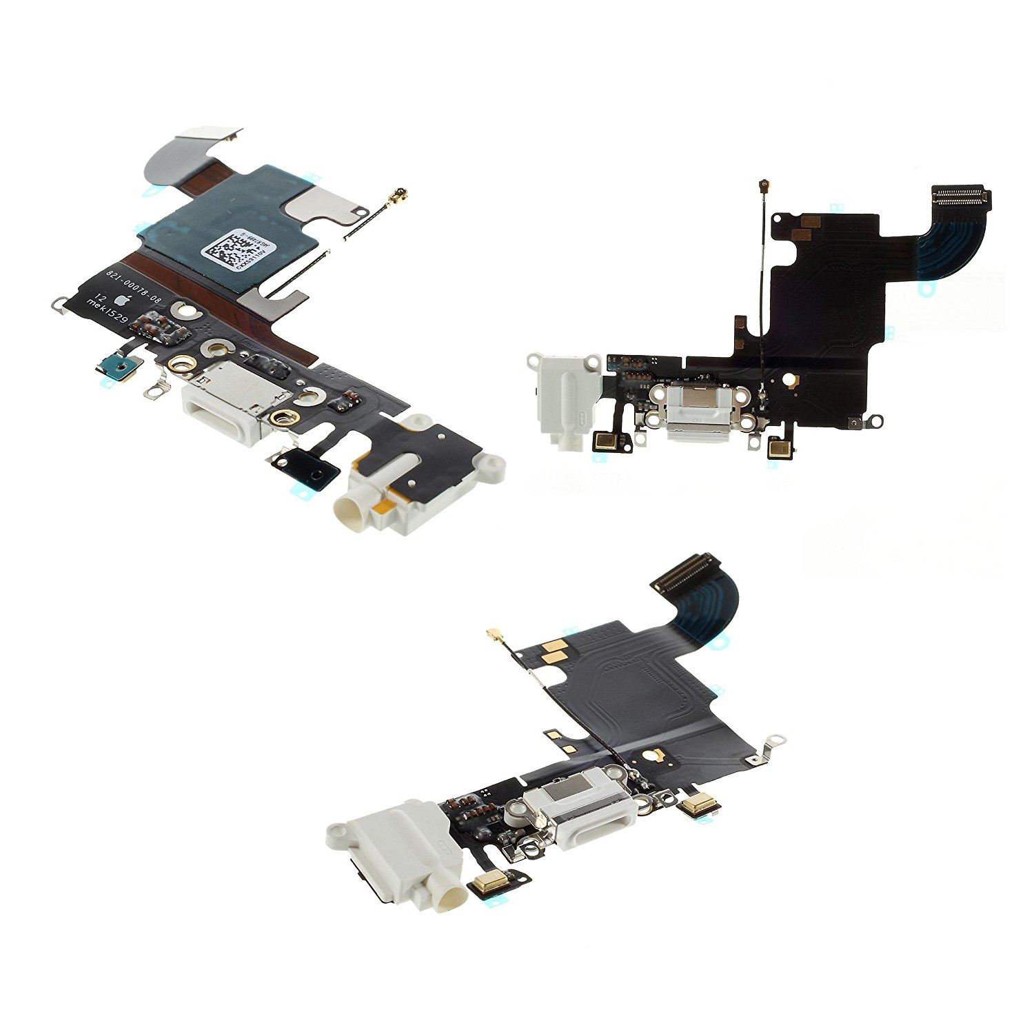 RICAMBIO FLAT CABLE APPLE PER IPHONE 6S CON CONNETTORE RICARICA E AURICOLARE ORIGINALE COLORE BIANCO