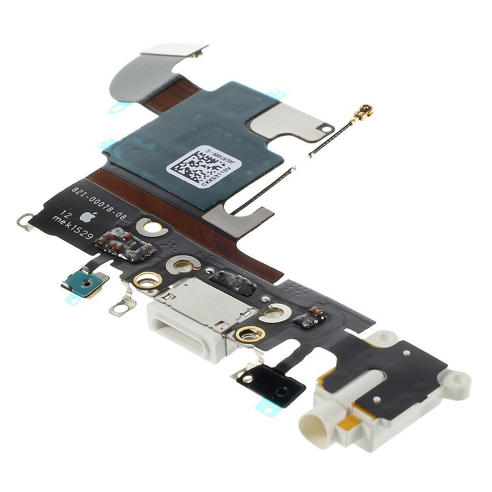 RICAMBIO FLAT CABLE APPLE PER IPHONE 6S CON CONNETTORE RICARICA E AURICOLARE ORIGINALE COLORE BIANCO