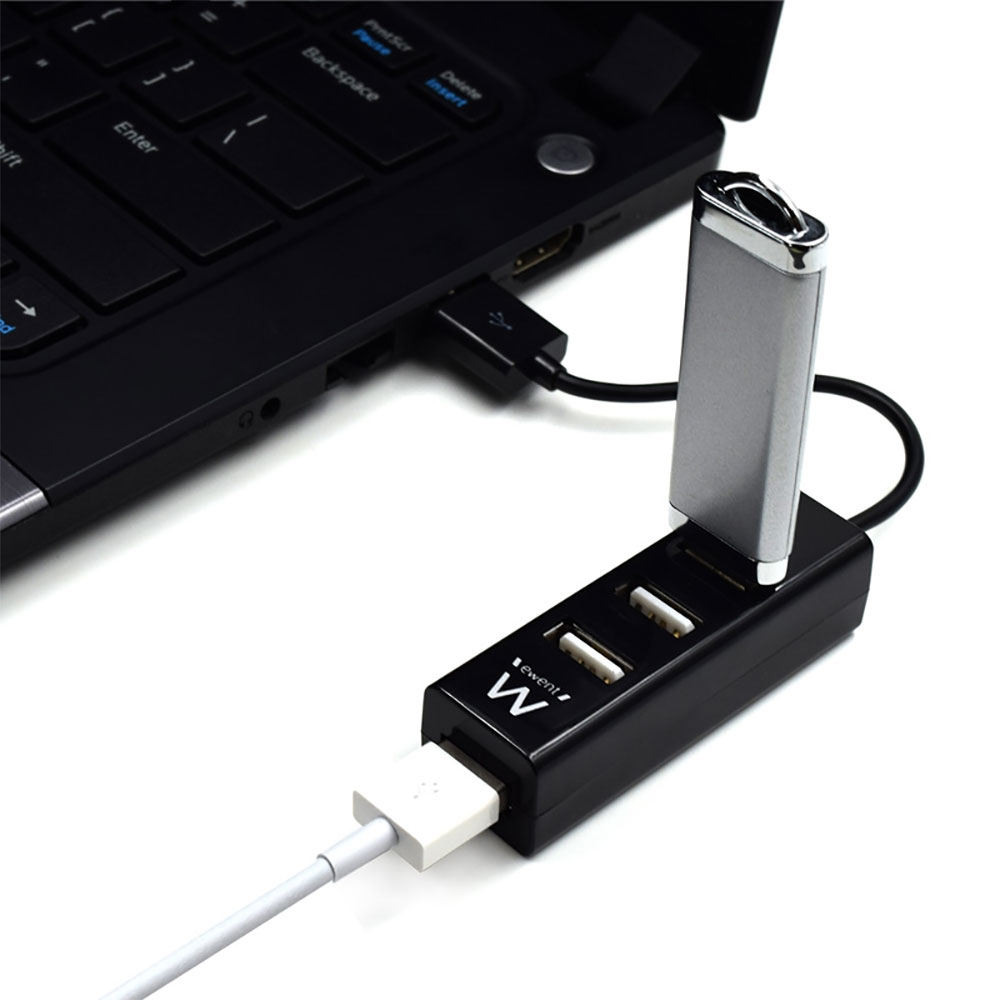 HUB MINI USB EWENT 4 PORTE USB 2.0 NERO