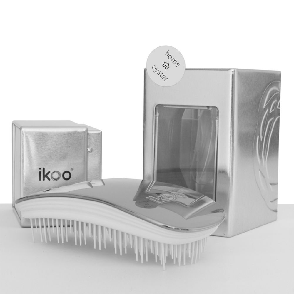 IKOO SPAZZOLA BRUSH METALLIC POCKET DA VIAGGIO COLORE OYSTER