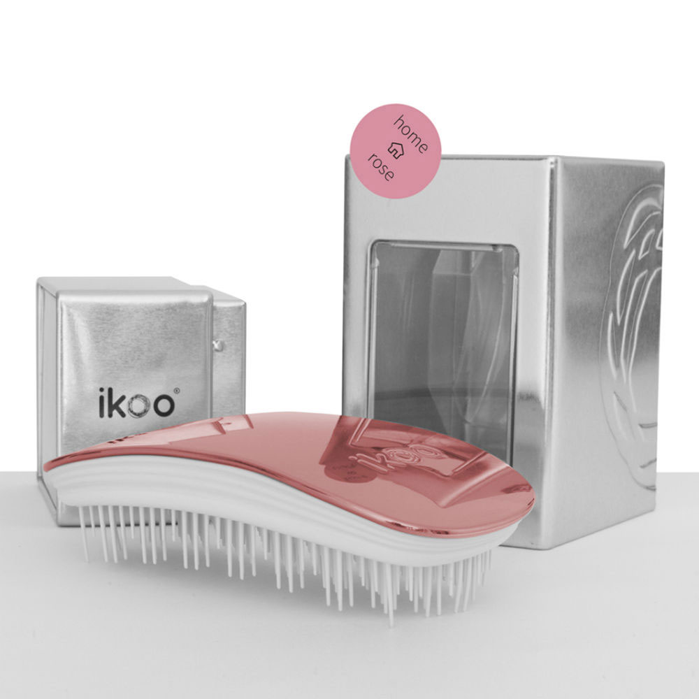 IKOO SPAZZOLA BRUSH METALLIC POCKET DA VIAGGIO COLORE ROSE