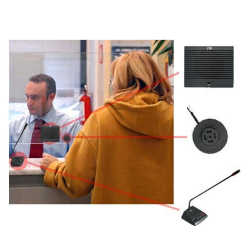 KIT BS-IF1 INTERFONO DA SPORTELLO ( consolle di controllo + altoparlante + microfono esterno )