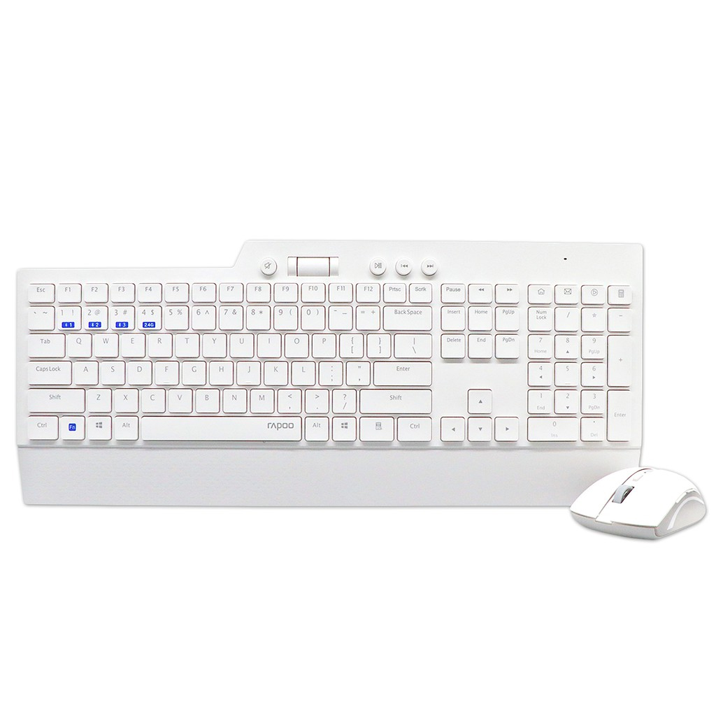 KIT RAPOO 8200T MLTI-MODE TASTIERA + MOUSE DESKTOP BLUETOOTH/WIRELESS 2.4GHz COLORE WHITE