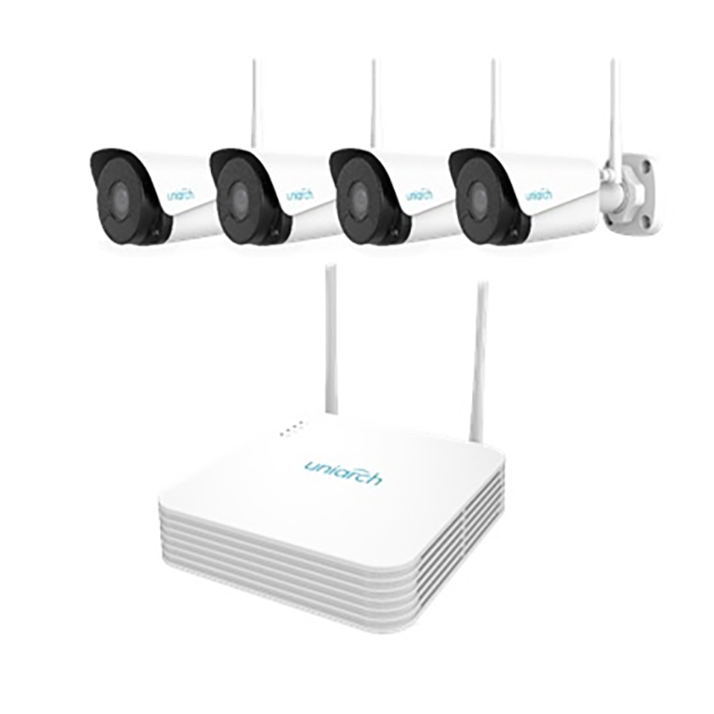 KIT UNIARCH Wi-Fi (KIT-104LSW-4F40) 1x VIDEOREGISTRATORE NVR 4 CANALI Wi-Fi + 4x TELECAMERA BULLET IP Wi-Fi 2MP