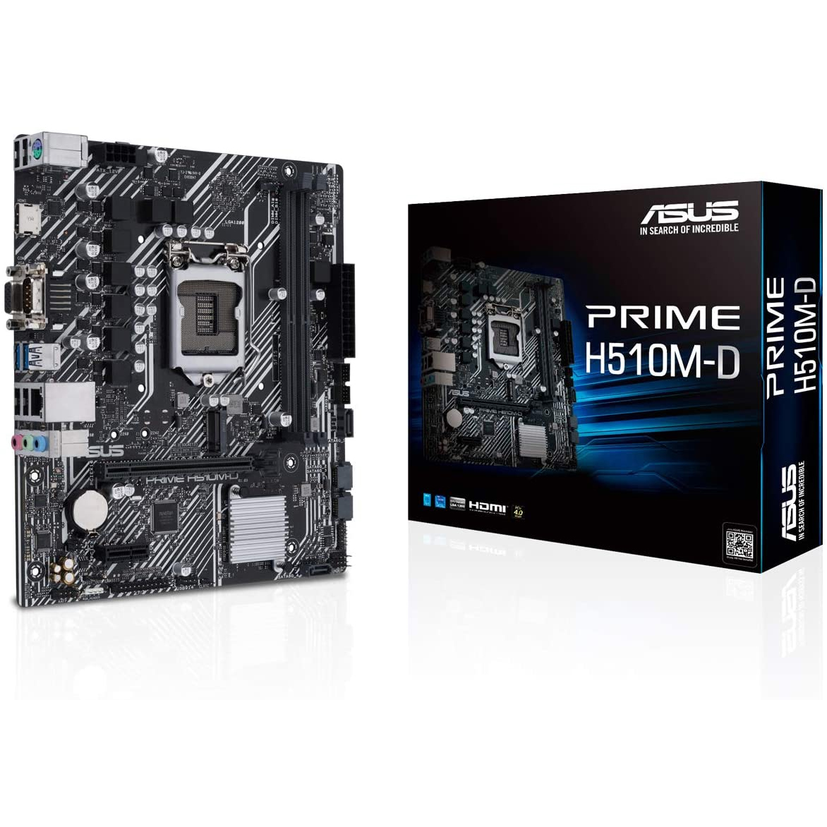 SCHEDA MADRE ASUS INTEL PRIME H510M-D DDR4 Core i3/i5/i7 11°/10° GENERAZIONE 2xDDR4 1xPci-E 3.0 x16, 1xHDMI,1xVGA, 64xSATA 6Gb/S, 1xM.2, SK-1200