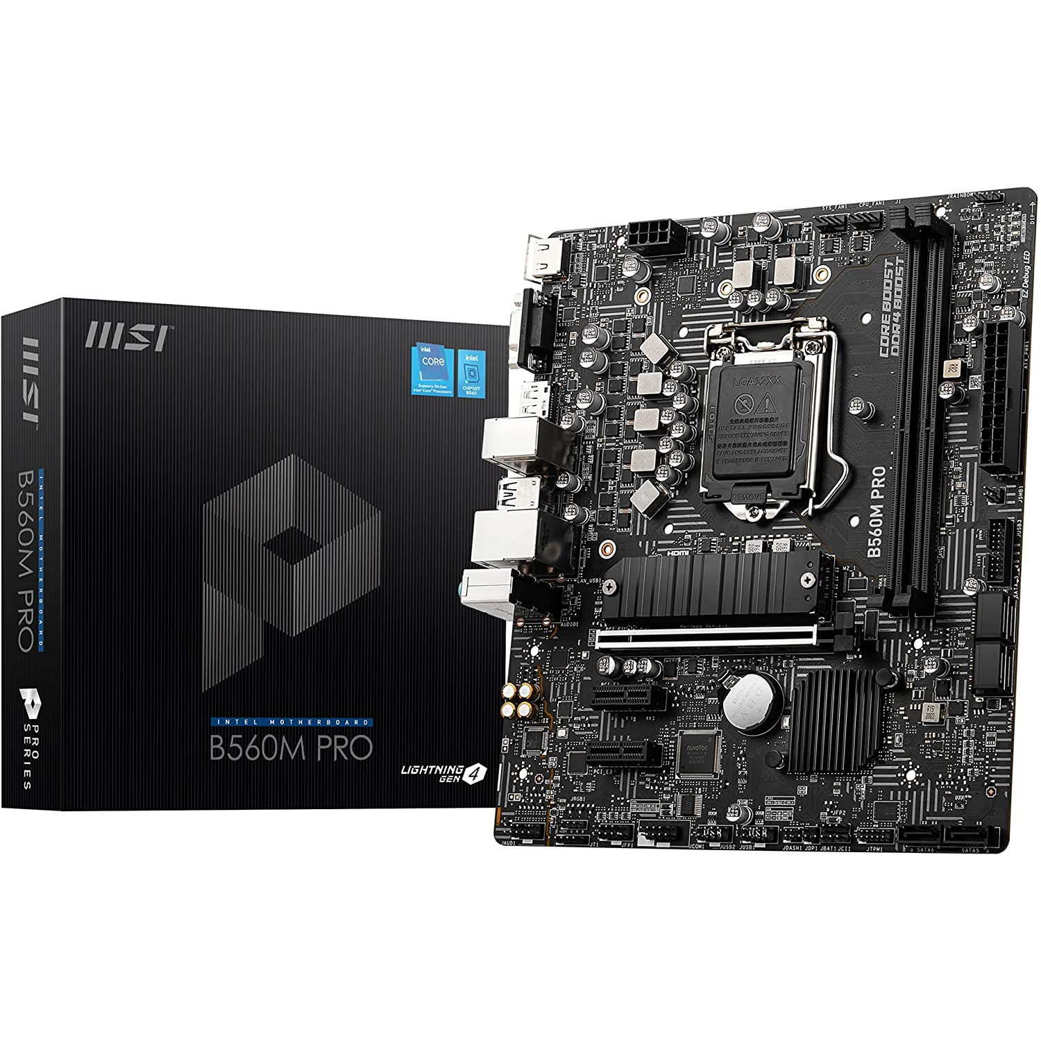 SCHEDA MADRE MSI INTEL B560M-PRO DDR4 Core i3/i5/i7 10°/11° GENERAZIONE 2xDDR4 6xUsb, 1xVGA, 1xHDMI, 1xDp,  6xSATA 6Gb/S, 1xM.2, SK-1200