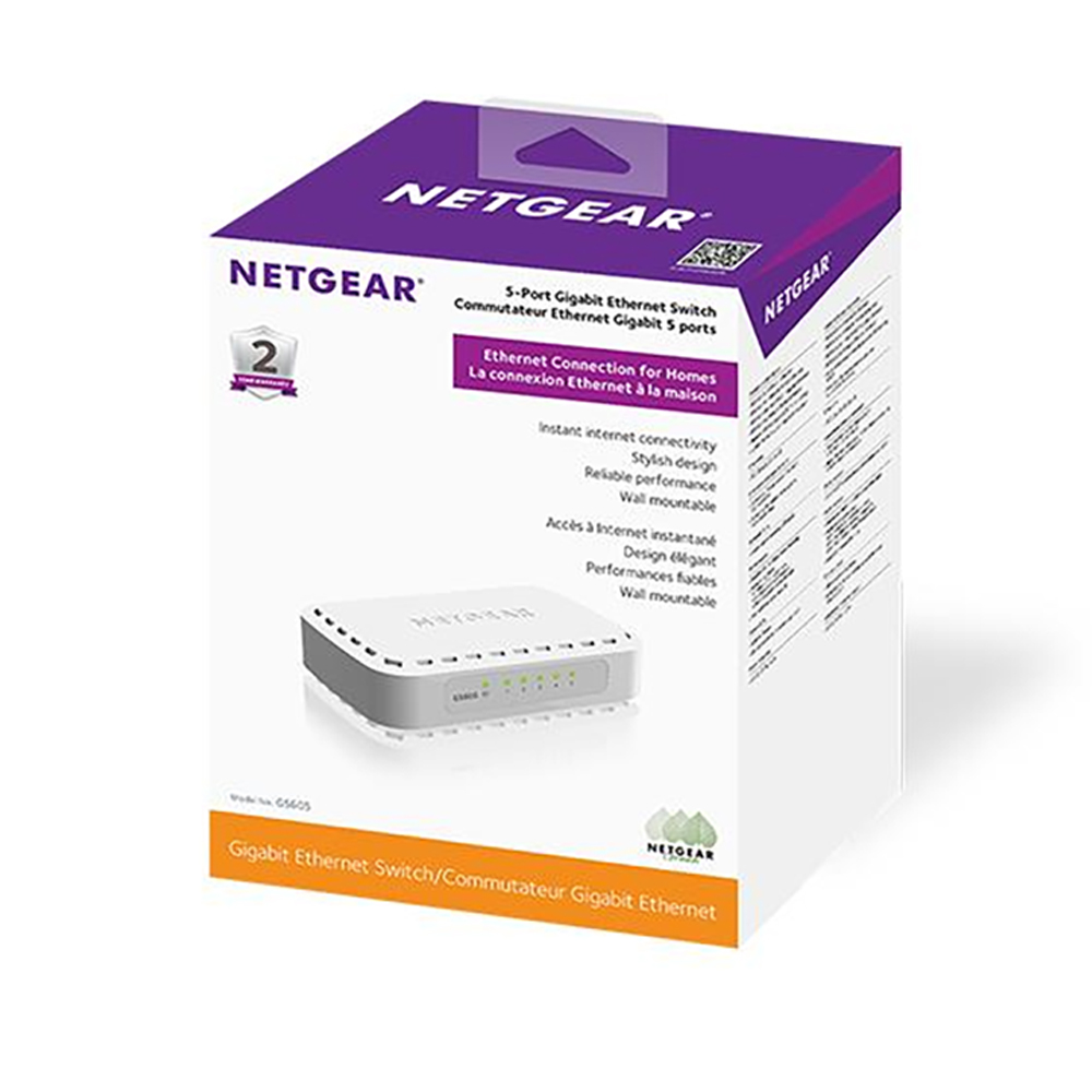 SWITCH DESKTOP DI RETE NETGEAR GS605 5-Port 10/100/1000Mbps