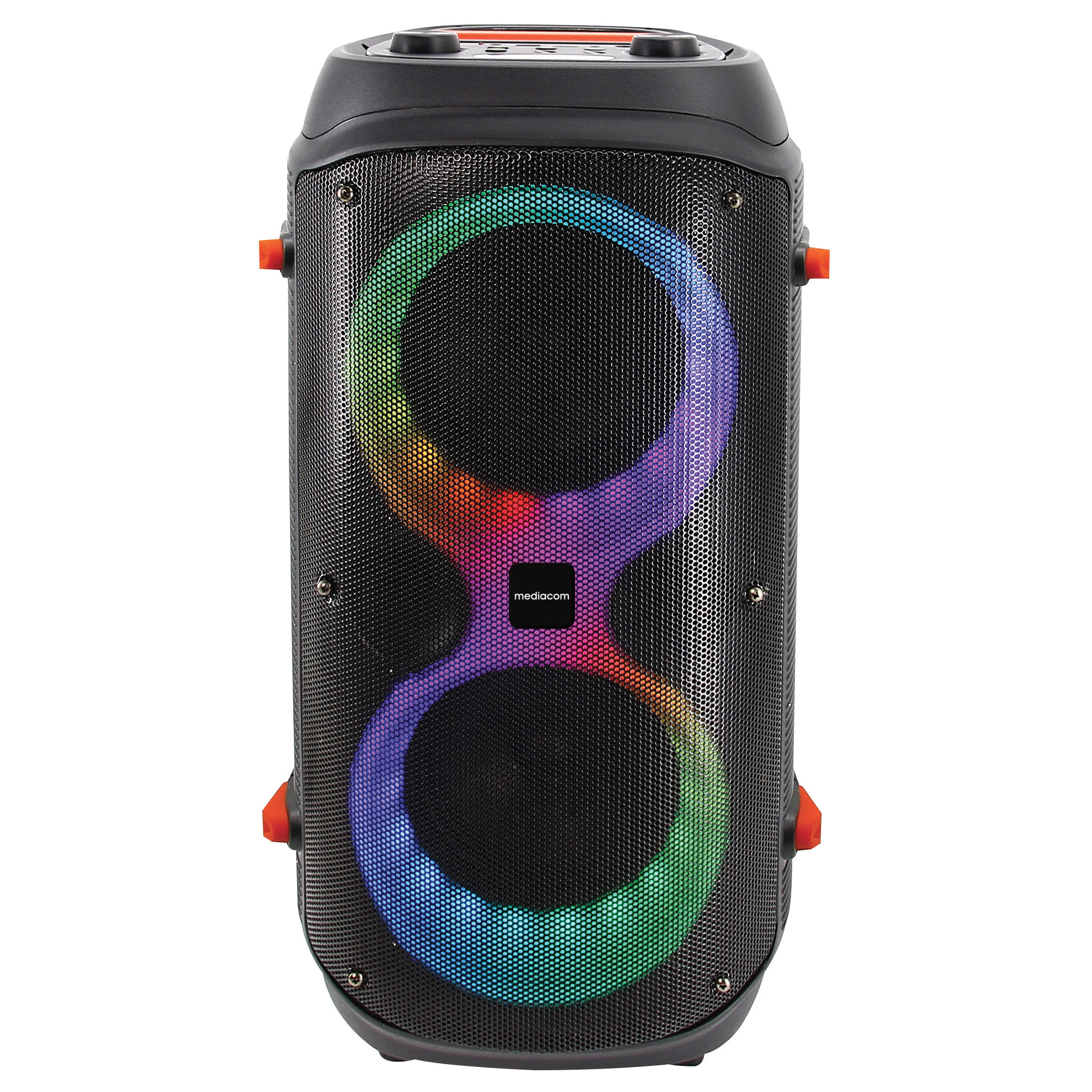 CASSA AMPLIFICATA MEDIACOM PARTYSPEAKER PS120 120w RIPRODUZIONE BLUETOOTH-USB-MicroSD + MICROFONO WIRELESS