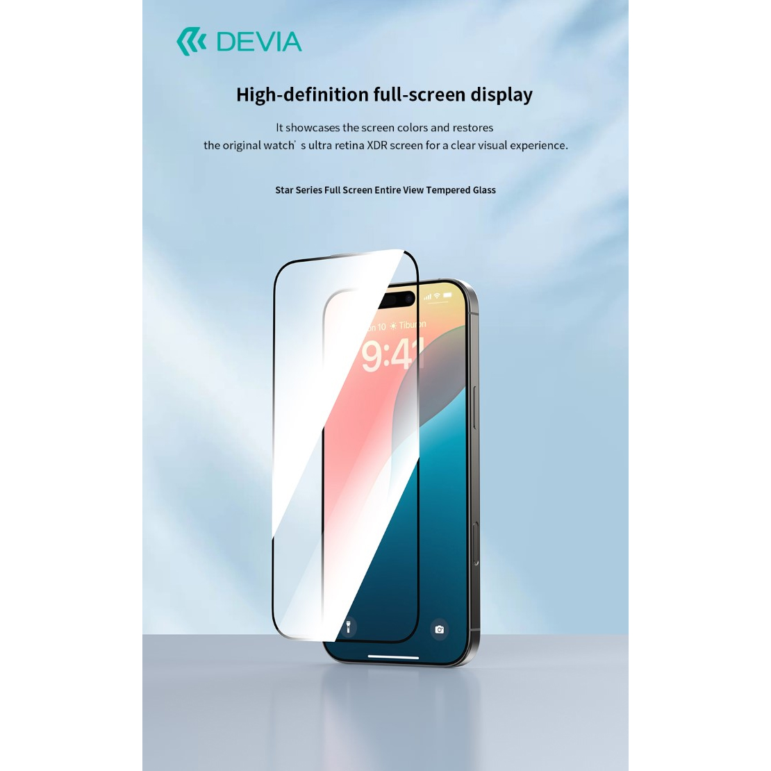 DEVIA PELLICOLA IN VETRO TEMPERATO 3D IDROPELLNTE FULL SCREEN PER SMATHPHONE APPLE iPhone 16 Pro Max 6.9"