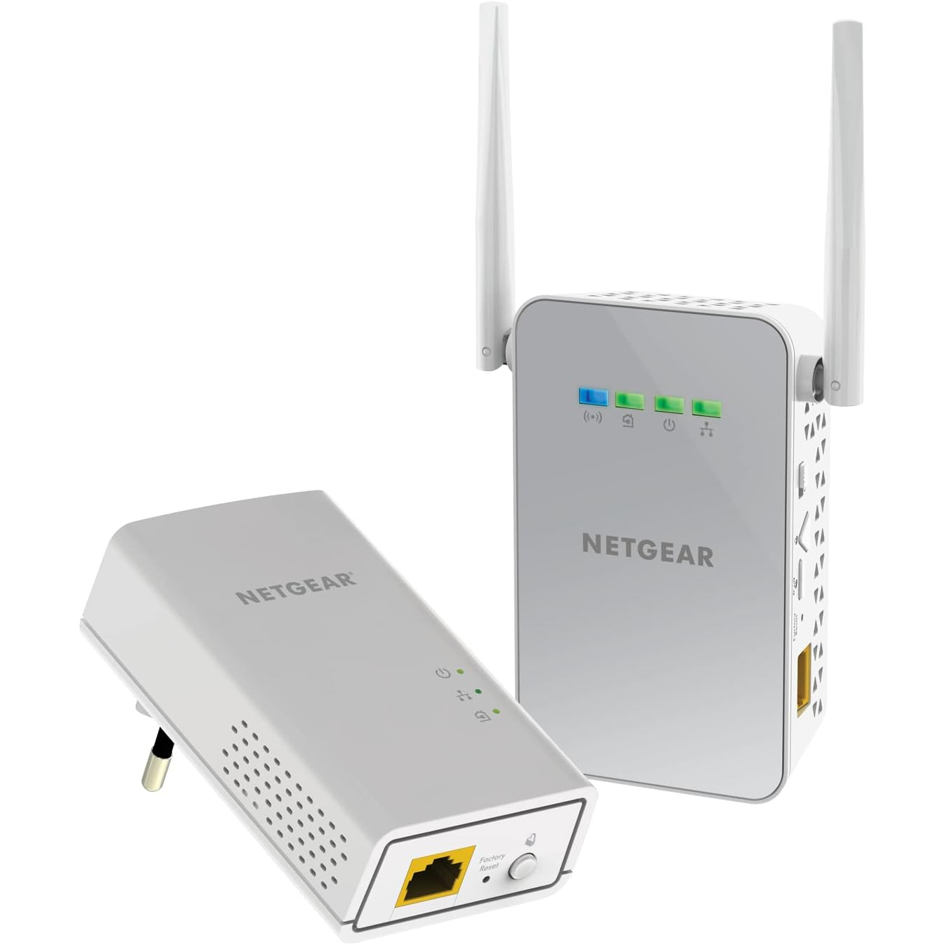 POWERLINE NETGEAR PLW1000-100PES WI-FI - 1 PORTE ETHERNET GIGABYTE - BRIDGE - HOMEPLUG AV2 TRAFERISCE DATI WIRELESS SU SISTEMA ELETTRICO CONF. 2pz