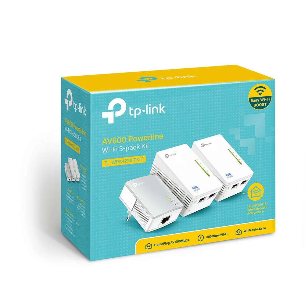 TRASMETTITORE TP-LINK TL-WPA4220T KIT AV600 WI-FI POWERLINE STARTER KIT WIRELESS N - 2 PORTE ETHERNET - HOMEPLUG AV (HPAV) TRAFERISCE VOCE E DATI WIRELESS 500MBPS SU SISTEMA ELETTRICO CONF. 3pz