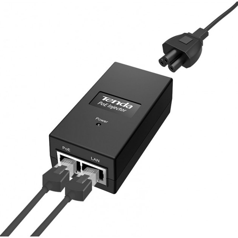 POWER INJECTOR ETHERNET TENDA PoE15F PoE IEEE 802.3af fino a 100m 100Mbit