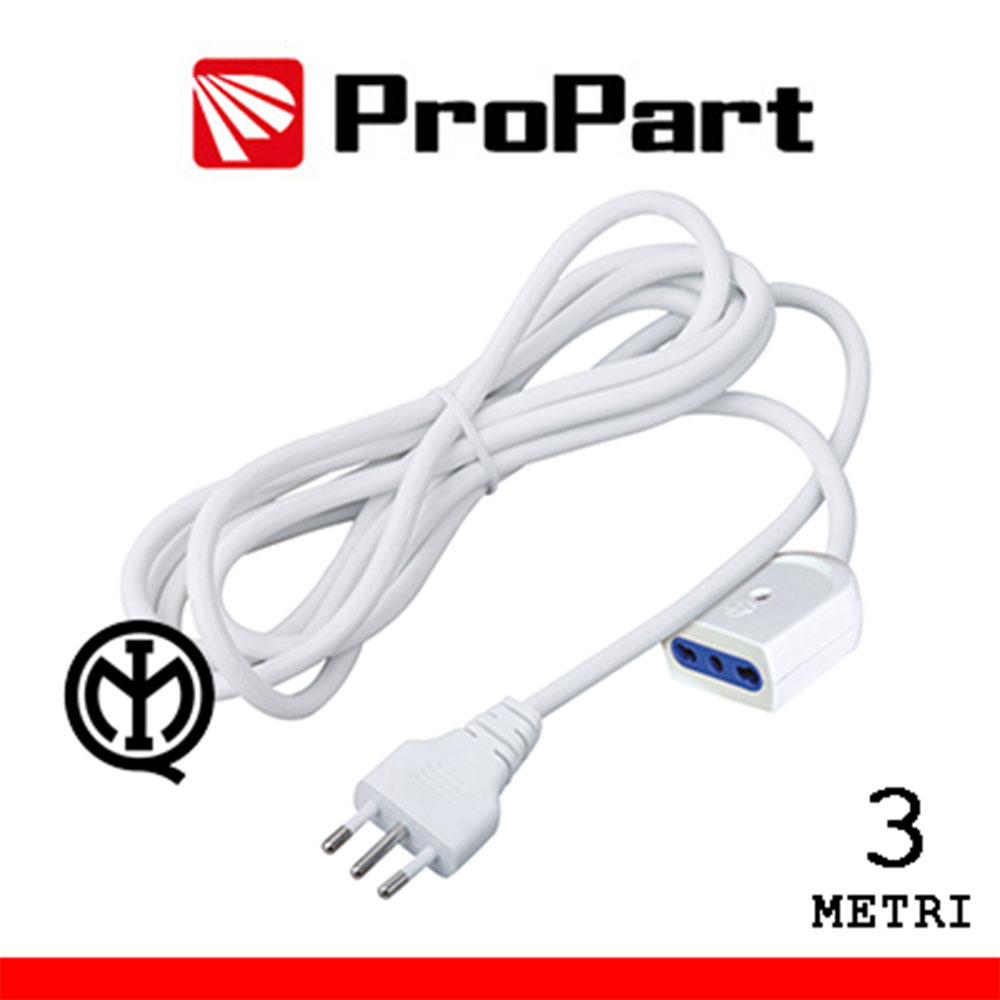 PROLUNGA LINEARE BIPASSO 10/16A 2P+T SPINA 16A 3MT