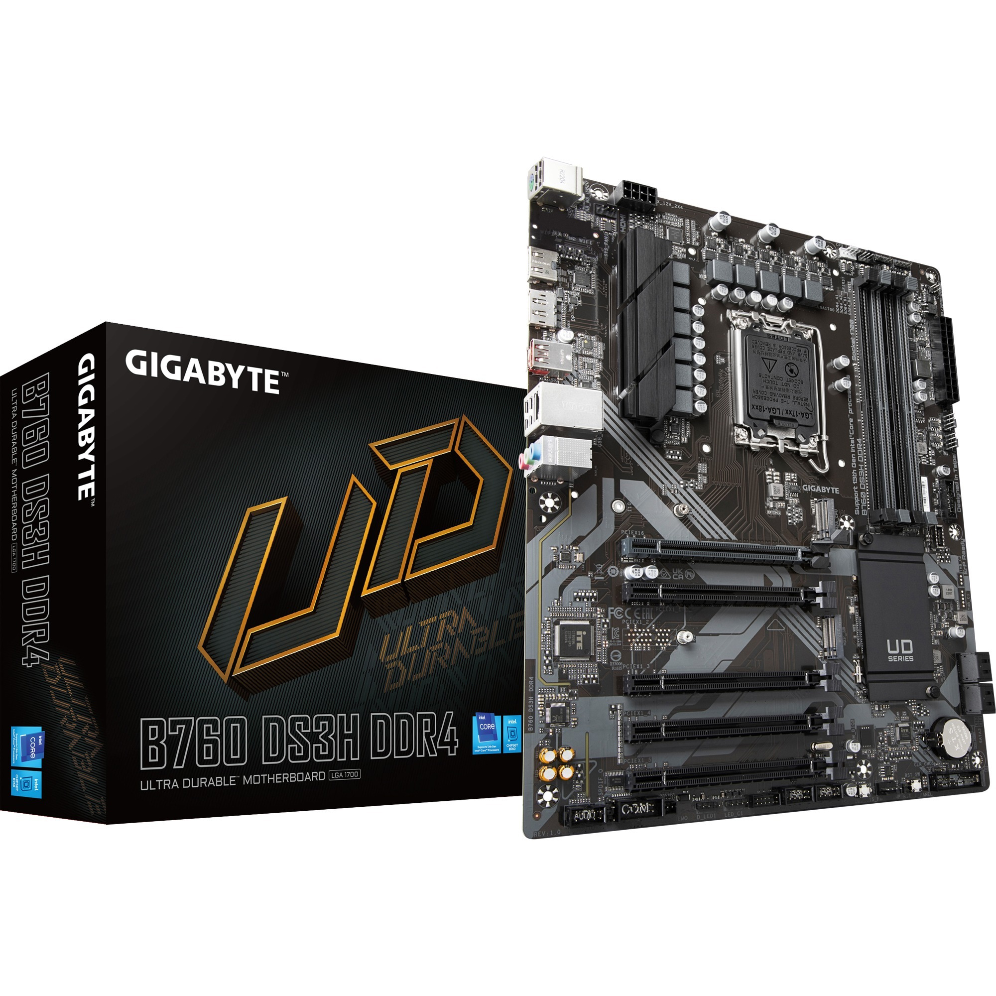 SCHEDA MADRE GIGABYTE INTEL B760 DS3H DDR4 Core i3/i5/i7/i9 13th e 12th GENERAZIONE 4xDDR4 6xUsb, 1xSlot M.2 Gen4, 1xHDMI, 1xDp, 4xSATA 6Gb/S, 1xM.2, SK-1700